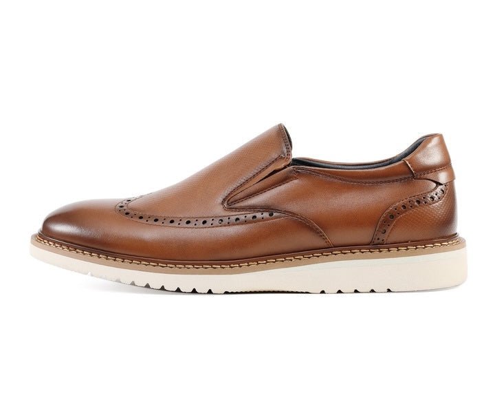 Amali Clyde Hybrid Slip On ShoeS Men’s Leather Cognac Loafers by Amali – Don't Panic Shoes