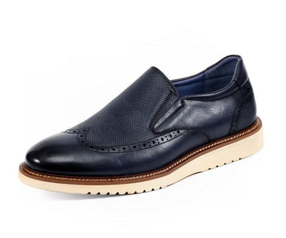 Amali Clyde Navy Slip On Hybrid ShoeS Men’s Leather Loafers by Amali – Don't Panic Shoes