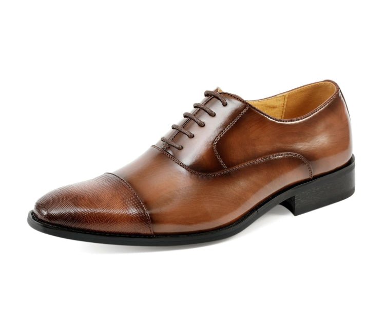 Amali Conrad Men’S Brown Leather Oxford Dress Shoes Oxfords by Amali – Don't Panic Shoes