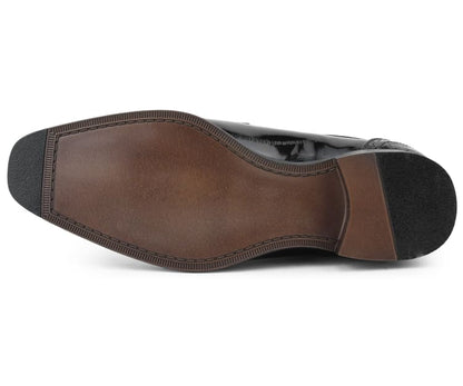 Amali Dallas Black Oxford Dress Shoes Eel Skin Oxfords by Amali – Don't Panic Shoes