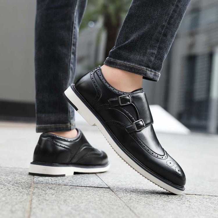 Amali Dario Men's Black Leather Noir Monk Strap Shoes Oxfords by Amali – Don't Panic Shoes