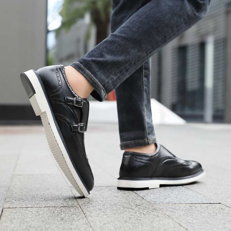 Amali Dario Men's Black Leather Noir Monk Strap Shoes Oxfords by Amali – Don't Panic Shoes