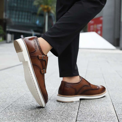 Amali Dario Monk Strap ShoeS Men’s Smooth Cognac Leather Oxfords by Amali – Don't Panic Shoes