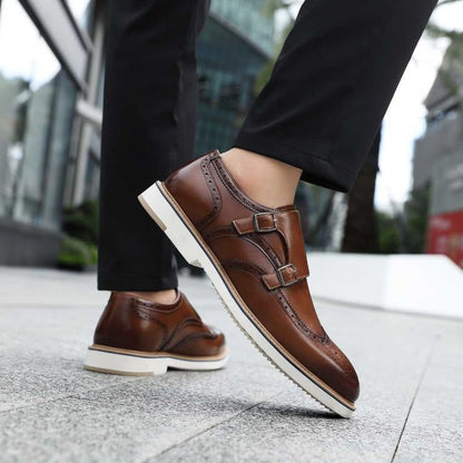 Amali Dario Monk Strap ShoeS Men’s Smooth Cognac Leather Oxfords by Amali – Don't Panic Shoes