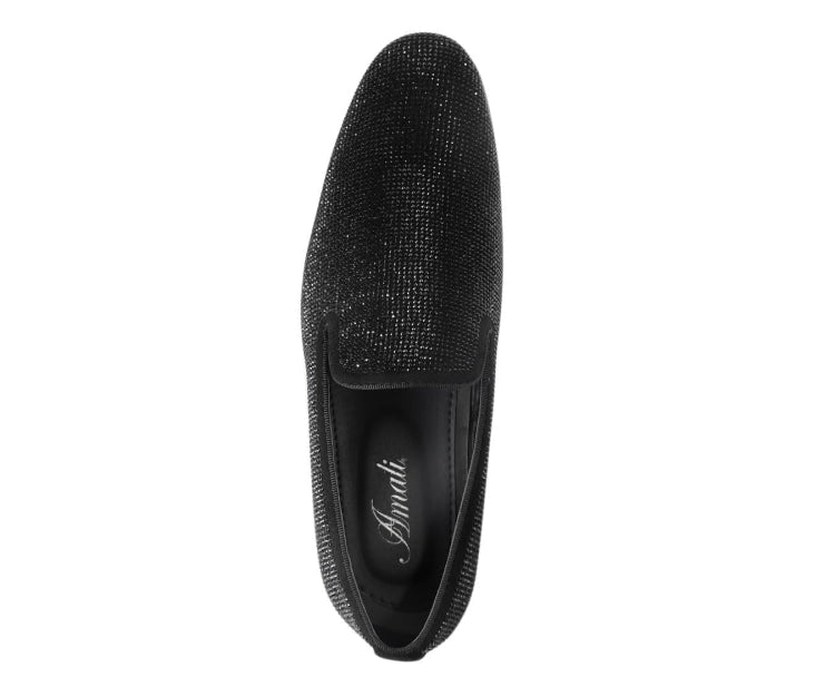 Amali Dazzle Black Smoking Slippers by Amali – Don't Panic Shoes