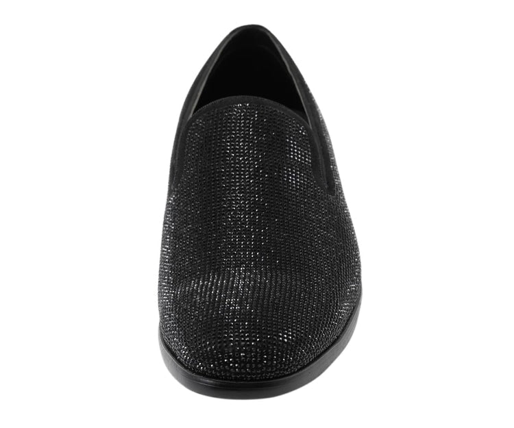 Amali Dazzle Black Smoking Slippers by Amali – Don't Panic Shoes