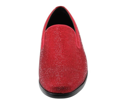 Amali Dazzle Red Smoking Slippers by Amali – Don't Panic Shoes