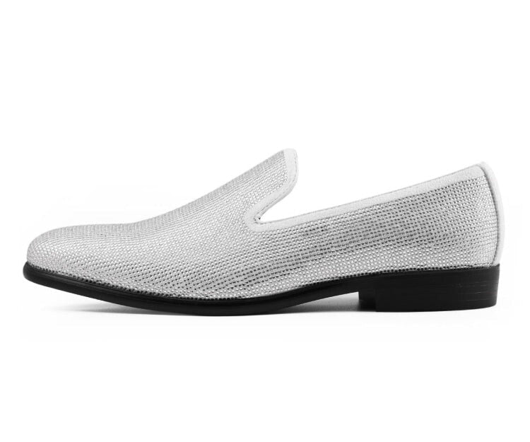 Amali Dazzle Sparkle Step Men's Loafers Rhinestone Slip On Smoking Slippers by Amali – Don't Panic Shoes