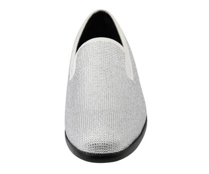 Amali Dazzle Sparkle Step Men's Loafers Rhinestone Slip On Smoking Slippers by Amali – Don't Panic Shoes