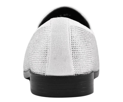 Amali Dazzle Sparkle Step Men's Loafers Rhinestone Slip On Smoking Slippers by Amali – Don't Panic Shoes
