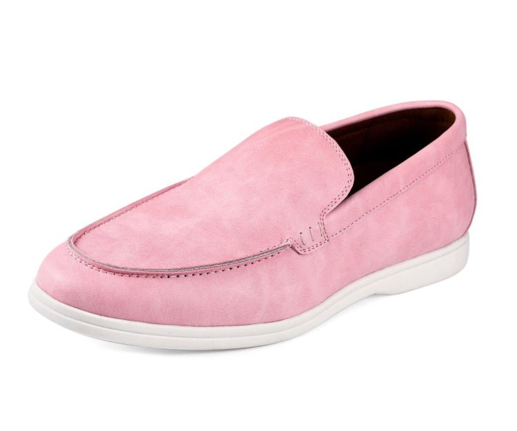 Amali Deniz Men's Pink Suede Slip On Loafers Loafers by Amali – Don't Panic Shoes