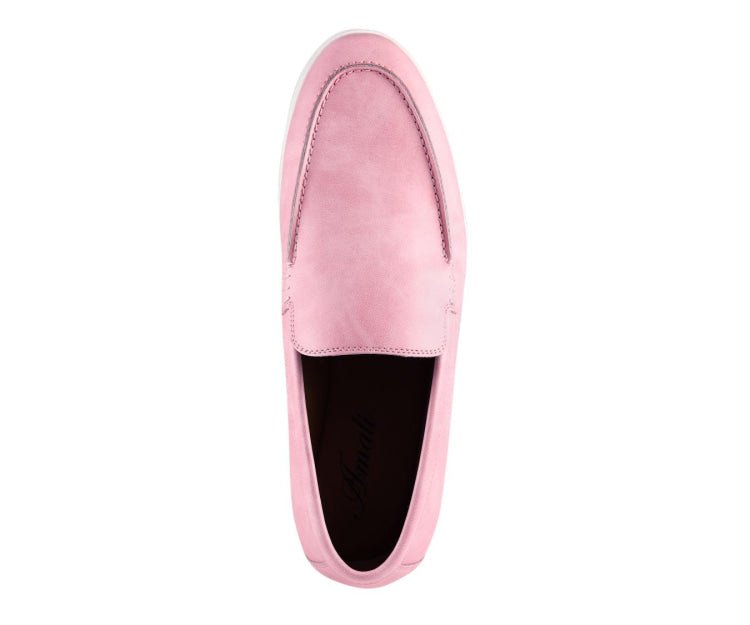 Amali Deniz Men's Pink Suede Slip On Loafers Loafers by Amali – Don't Panic Shoes