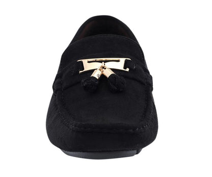 Amali Dyer Luxe Tassel Moccasins Men's Black Driving Moccasins by Amali – Don't Panic Shoes