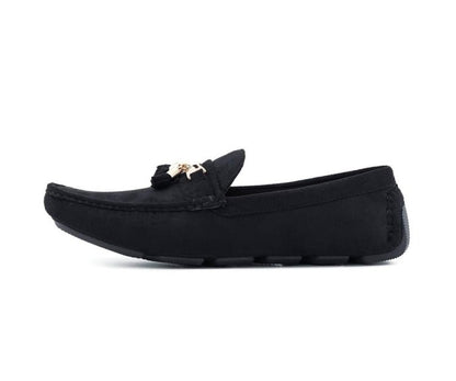 Amali Dyer Luxe Tassel Moccasins Men's Black Driving Moccasins by Amali – Don't Panic Shoes