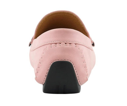 Amali Dysion Pink Men's Leather Dress Shoes Driving Moccasins by Amali – Don't Panic Shoes