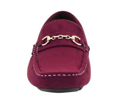 Amali Ecker Burgundy Men’S Suede Driving Moccasins Driving Moccasins by Amali – Don't Panic Shoes