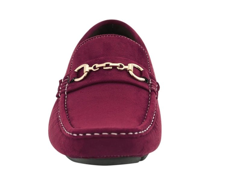 Amali Ecker Burgundy Men’S Suede Driving Moccasins Driving Moccasins by Amali – Don't Panic Shoes