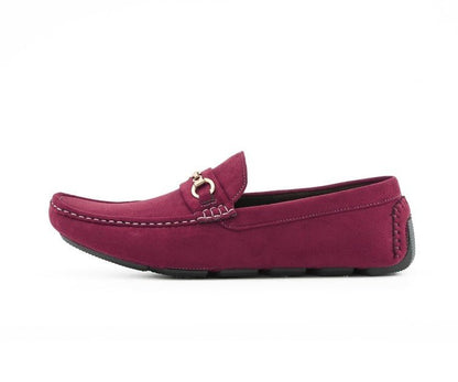 Amali Ecker Burgundy Men’S Suede Driving Moccasins Driving Moccasins by Amali – Don't Panic Shoes