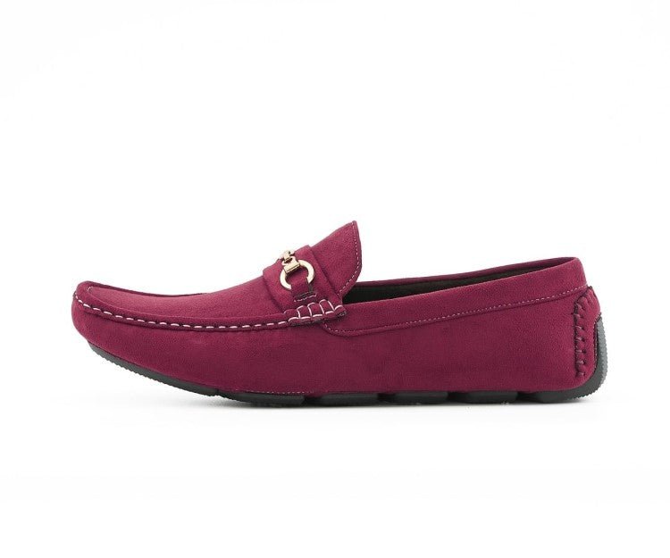 Amali Ecker Burgundy Men’S Suede Driving Moccasins Driving Moccasins by Amali – Don't Panic Shoes