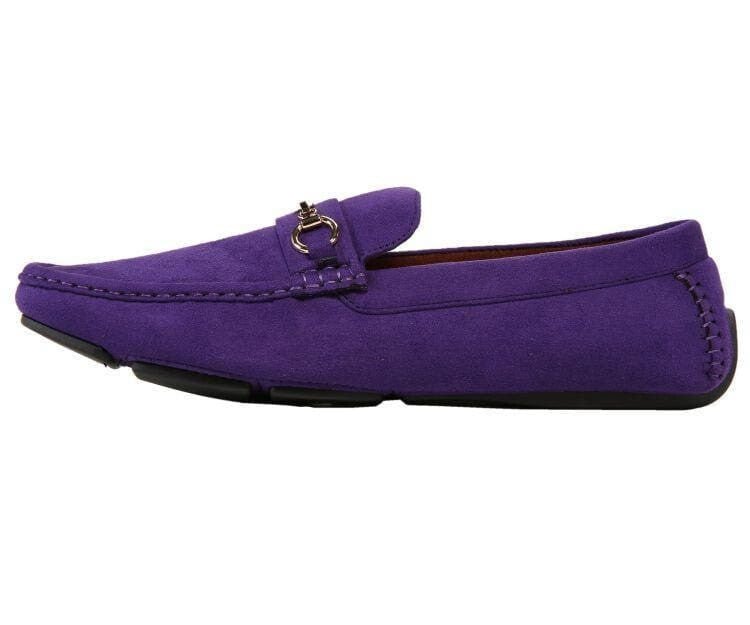 Amali Ecker Purple Men’S Suede Driving Moccasins Driving Moccasins by Amali – Don't Panic Shoes