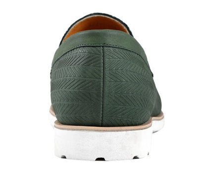 Amali EliaS Herringbone Men’s Olive Green Fabric Loafers Loafers by Amali – Don't Panic Shoes