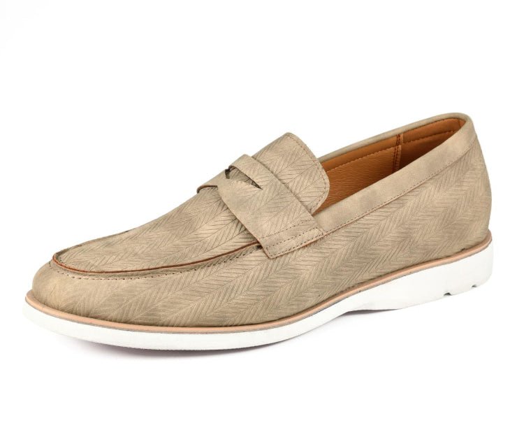 Amali EliaS Penny Loafers Men’s Beige Fabric Loafers by Amali – Don't Panic Shoes