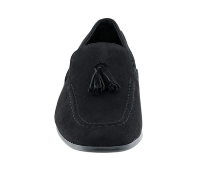 Amali Emperor Black Men's Velvet Tassel Loafers Smoking Slippers by Amali – Don't Panic Shoes