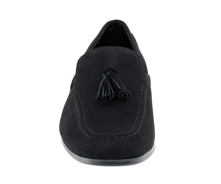 Amali Emperor Black Men's Velvet Tassel Loafers Smoking Slippers by Amali – Don't Panic Shoes