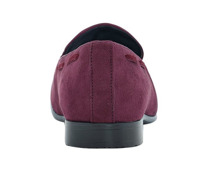 Amali Emperor Burgundy Men’S Velvet Tassel Loafers Smoking Slippers by Amali – Don't Panic Shoes