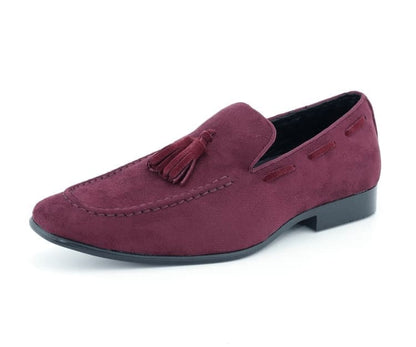 Amali Emperor Burgundy Men’S Velvet Tassel Loafers Smoking Slippers by Amali – Don't Panic Shoes
