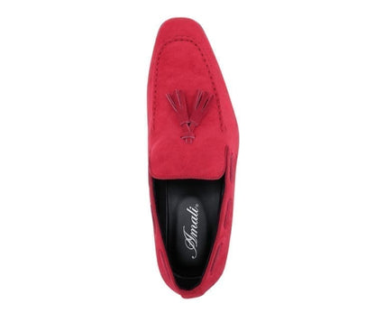 Amali Emperor Men's Velvet Loafers Emperor Red Smoking Slippers by Amali – Don't Panic Shoes