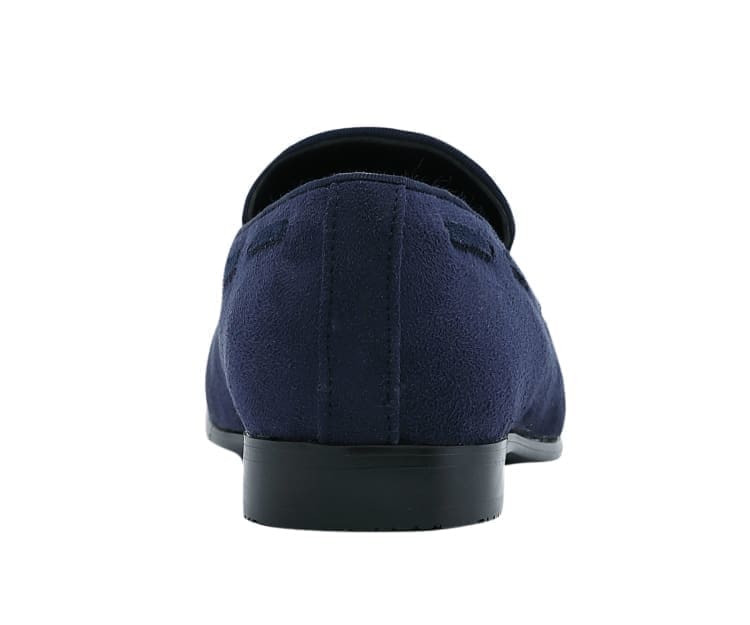 Amali Emperor Navy Men’S Velvet Tassel Loafers Smoking Slippers by Amali – Don't Panic Shoes
