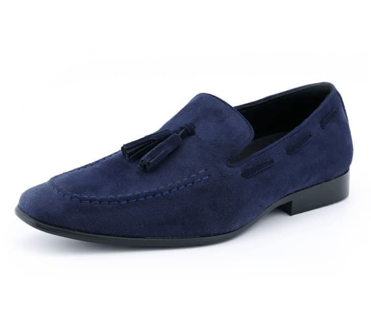 Amali Emperor Navy Men’S Velvet Tassel Loafers Smoking Slippers by Amali – Don't Panic Shoes