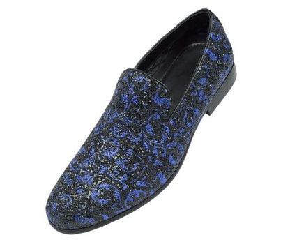 Amali Erin Royal Paisley Glitter Tux Slippers Men's Loafers by Amali – Don't Panic Shoes