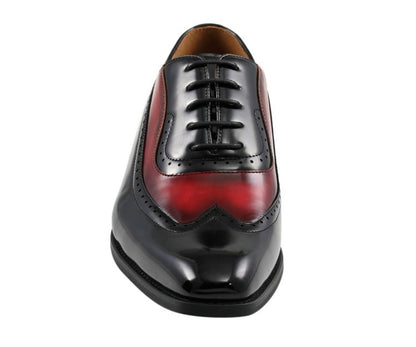 Amali Everett Two Tone Men's Black And Red Leather Wingtip Oxfords Oxfords by Amali – Don't Panic Shoes