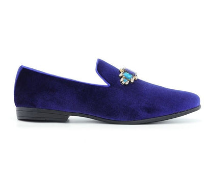 Amali Fabio Navy Smoking Slippers by Amali – Don't Panic Shoes