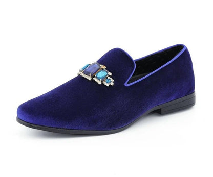 Amali Fabio Navy Smoking Slippers by Amali – Don't Panic Shoes