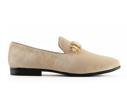 Amali Fabio Taupe Smoking Slippers by Amali – Don't Panic Shoes