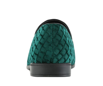 Amali Felix Green Velvet Smoking Slippers With Jaguar Bit Smoking Slippers by Amali – Don't Panic Shoes