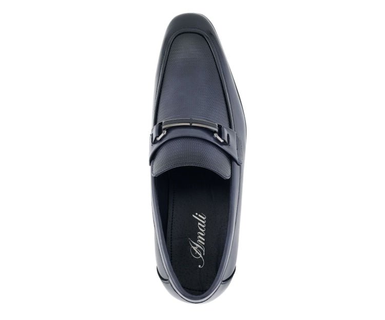 Amali Gerald Navy Men’S Slip On Dress Shoes Rubber Sole Loafers by Amali – Don't Panic Shoes