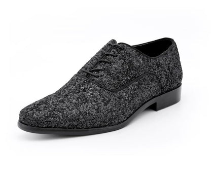 Amali GlamorouS Glitter Oxfords Men’s Black Glitter Oxfords by Amali – Don't Panic Shoes