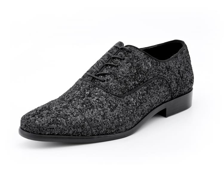 Amali GlamorouS Glitter Oxfords Men’s Black Glitter Oxfords by Amali – Don't Panic Shoes
