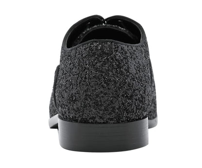 Amali GlamorouS Glitter Oxfords Men’s Black Glitter Oxfords by Amali – Don't Panic Shoes
