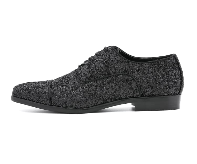 Amali GlamorouS Glitter Oxfords Men’s Black Glitter Oxfords by Amali – Don't Panic Shoes