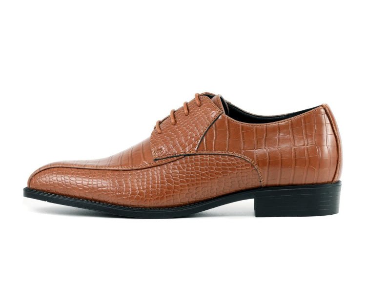 Amali Harvey Men's Cognac Crocodile Leather Oxford Shoes Oxfords by Amali – Don't Panic Shoes