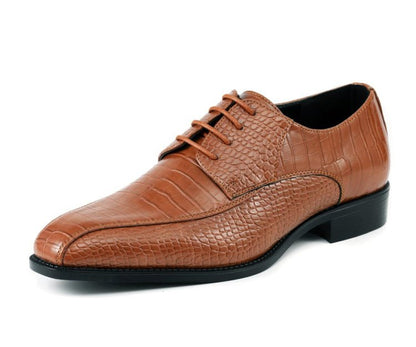 Amali Harvey Men's Cognac Crocodile Leather Oxford Shoes Oxfords by Amali – Don't Panic Shoes