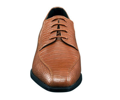 Amali Harvey Men's Cognac Crocodile Leather Oxford Shoes Oxfords by Amali – Don't Panic Shoes