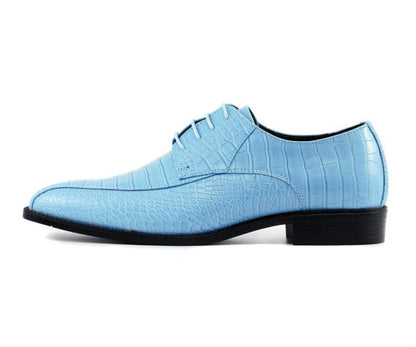 Amali Harvey Men’S Sky Blue Crocodile Leather Oxford Dress Shoes Oxfords by Amali – Don't Panic Shoes