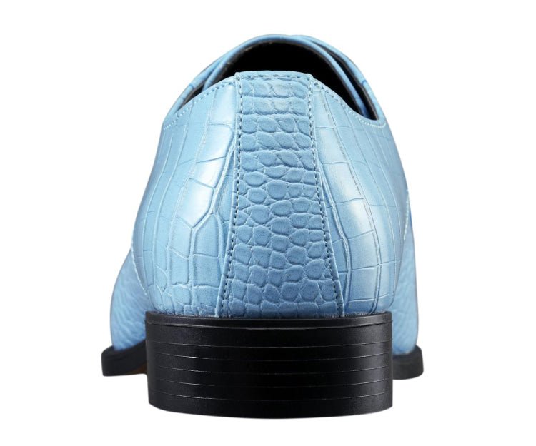 Amali Harvey Men’S Sky Blue Crocodile Leather Oxford Dress Shoes Oxfords by Amali – Don't Panic Shoes