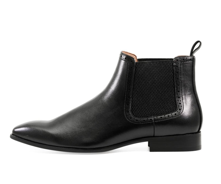 Amali HayeS Black Men’s Wingtip Chelsea Boots Leather Boots by Amali – Don't Panic Shoes
